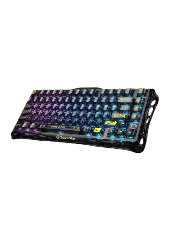 GravaStar Mercury K1 Lite 75% Mechanical Keyboard, 2.4GHz, Transparent Black