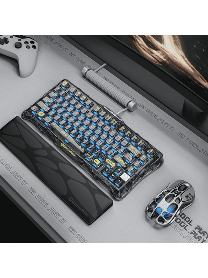 GravaStar Mercury K1 Lite 75% Mechanical Keyboard, 2.4GHz, Transparent Black