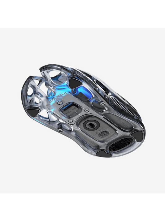 GravaStar Mercury M2 Wireless Gaming Mouse, 26,000 DPI, 79g Lightweight Hollowed-Out Design, Tri-Mode, RGB, Transparent Black