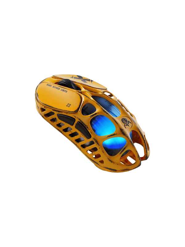GravaStar Mercury X Pro Magnesium Alloy Frame Wireless, Bluetooth, Wired Gaming Mouse Special Edition – Battle Worn Yellow