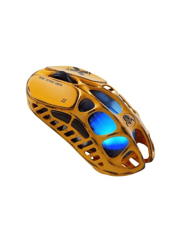 GravaStar Mercury X Wireless Gaming Mouse, Magnesium Alloy, PAW 3950 Sensor 32,000 DPI, 1000Hz Polling Rate, Tri-Mode Connectivity, 5 Programmable Buttons, RGB Lighting, Special Edition Battle Worn Yellow
