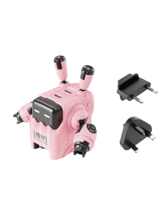 GRAVASTAR Delta35 GaN-35W Pink Dual USB-C Fast Charger Mecha-Design Gaming Accessories EU/UK