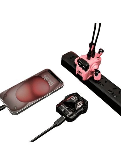 GRAVASTAR Delta35 GaN-35W Pink Dual USB-C Fast Charger Mecha-Design Gaming Accessories EU/UK