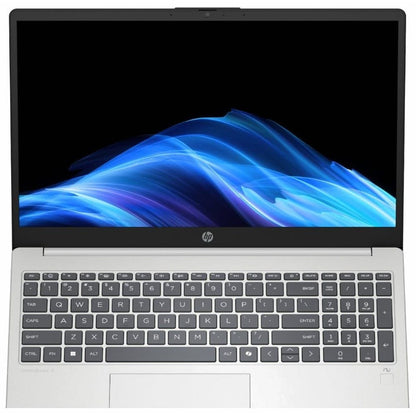 HP 15-FD2050WM Natural Silver keyboard and display view