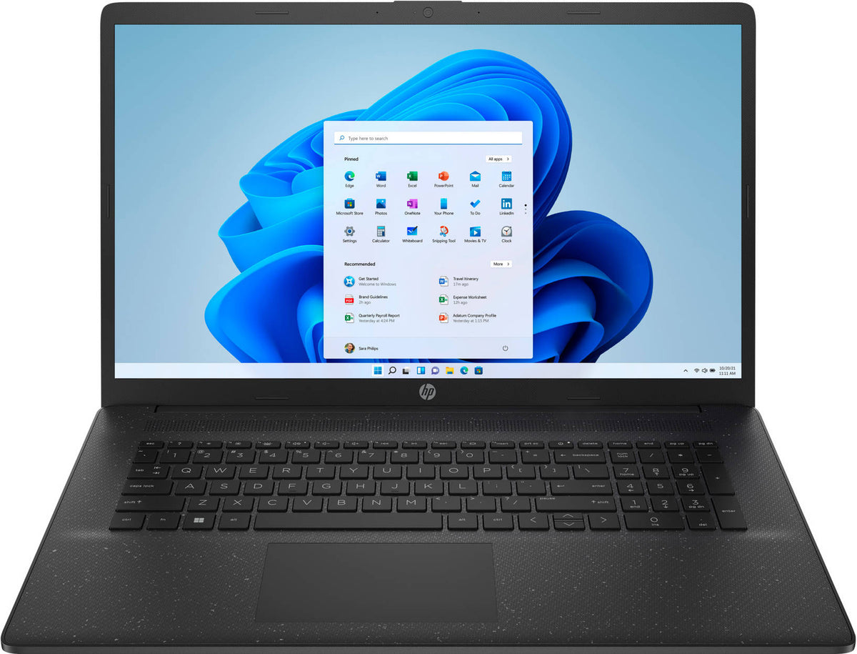 HP 17T-CN500 B3ER6AV Jet Black front view
