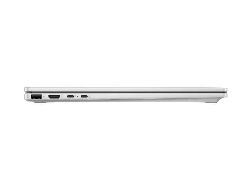 HP OmniBook X Flip 16-BE0005CL Glacier Silver side ports view