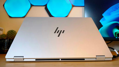 HP OmniBook X Flip 16-BE0005CL Glacier Silver closed rear view