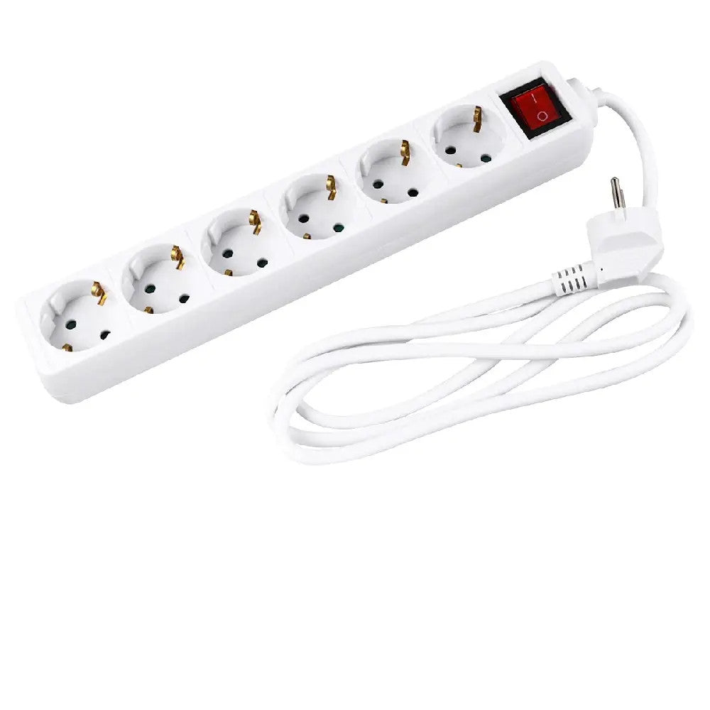 INVO B06S 6-way white German power strip
