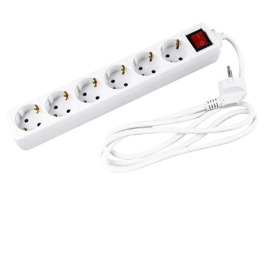 INVO B06S 6-way white German power strip