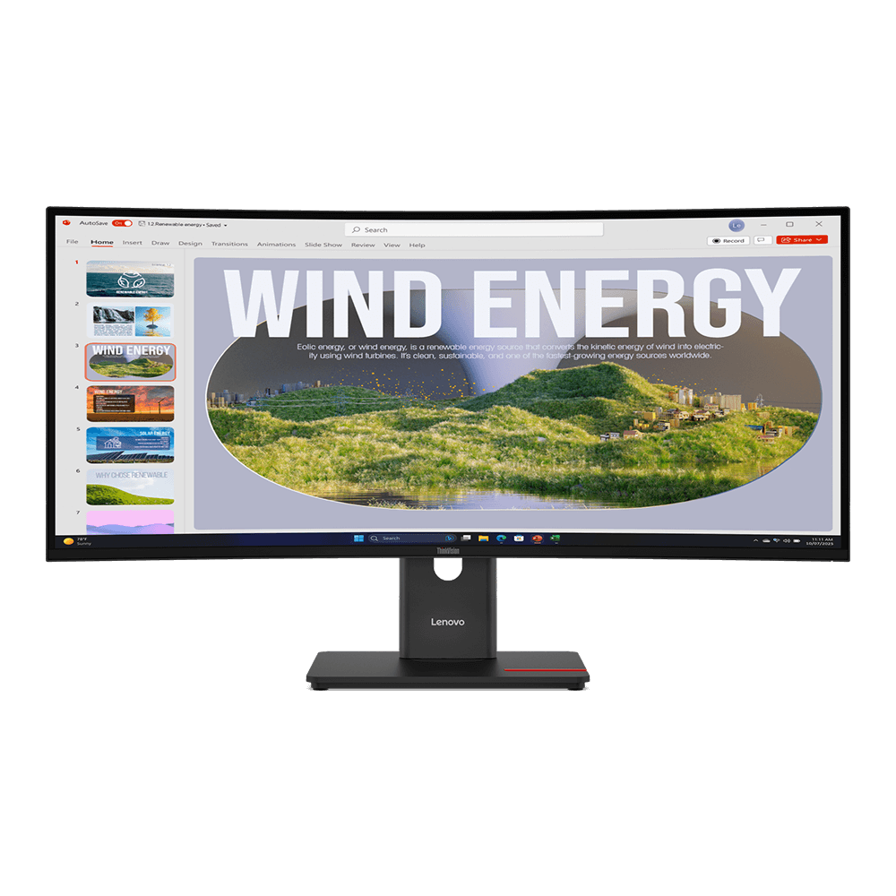 Lenovo ThinkVision T34WD-40 34-inch curved WQHD monitor — official Lenovo gallery image 1