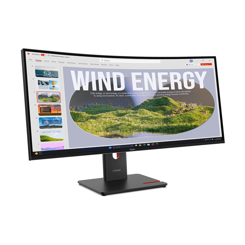 Lenovo ThinkVision T34WD-40 34-inch 120Hz curved WQHD monitor — official Lenovo gallery image 2