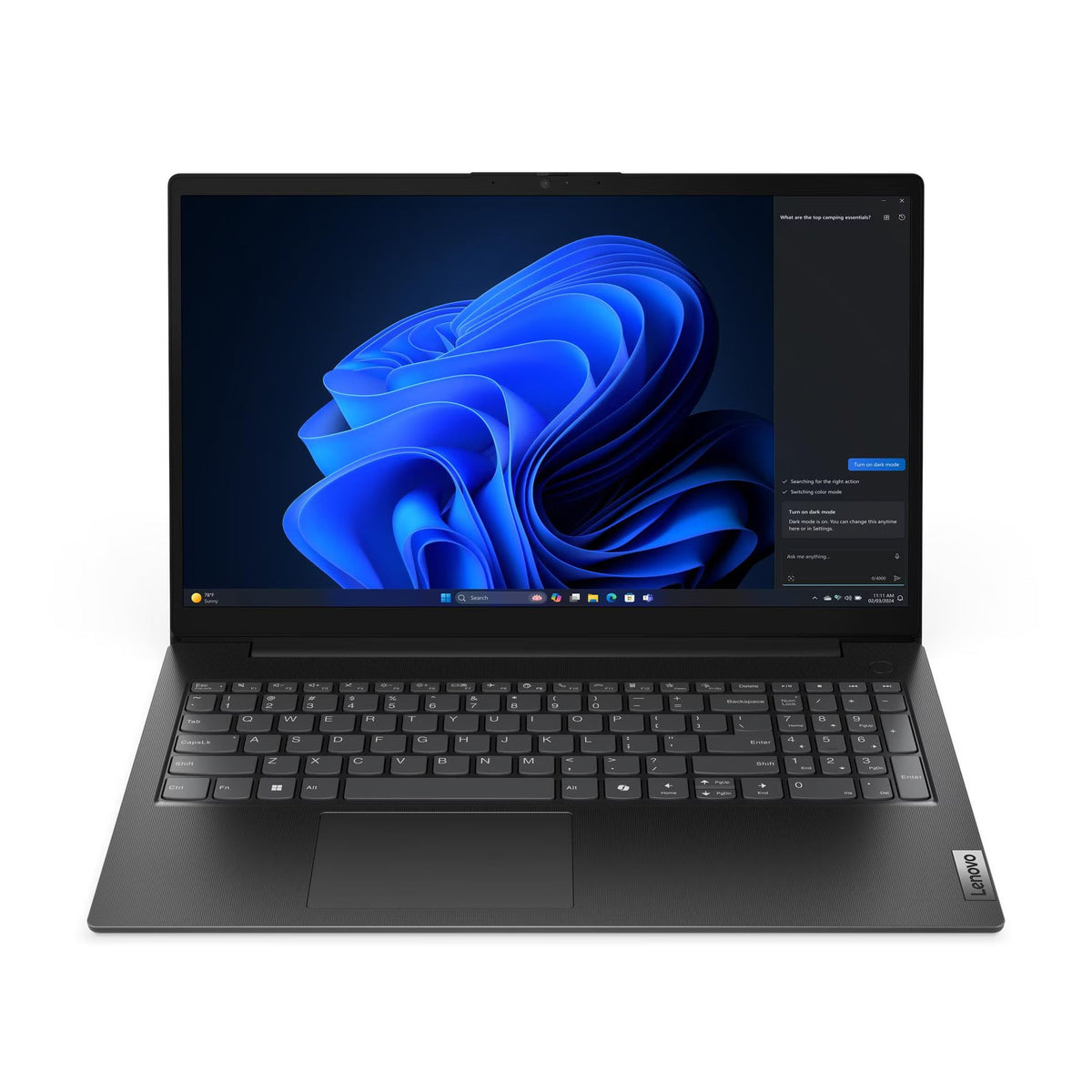 Lenovo V15 G5 IRL Business Black rear and hinge view