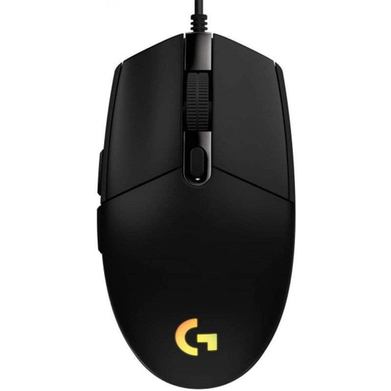 Logitech G102 LIGHTSYNC black wired gaming mouse top view
