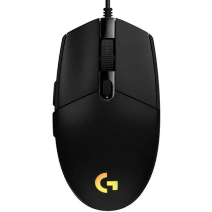 Logitech G102 LIGHTSYNC black wired gaming mouse top view