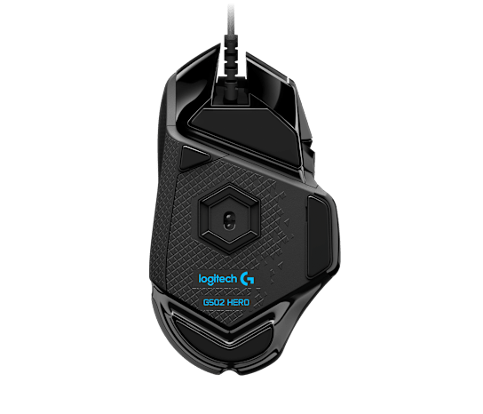 Logitech G502 HERO gaming mouse bottom view