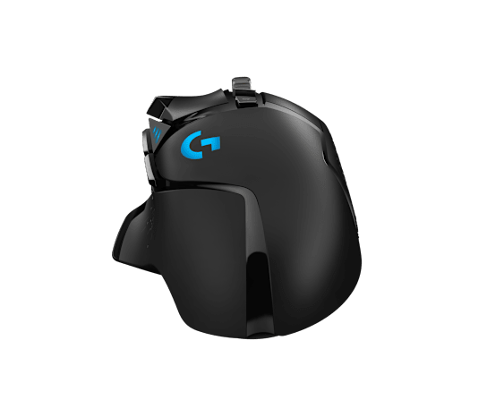 Logitech G502 HERO gaming mouse rear angle