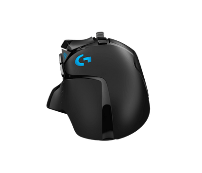 Logitech G502 HERO gaming mouse rear angle