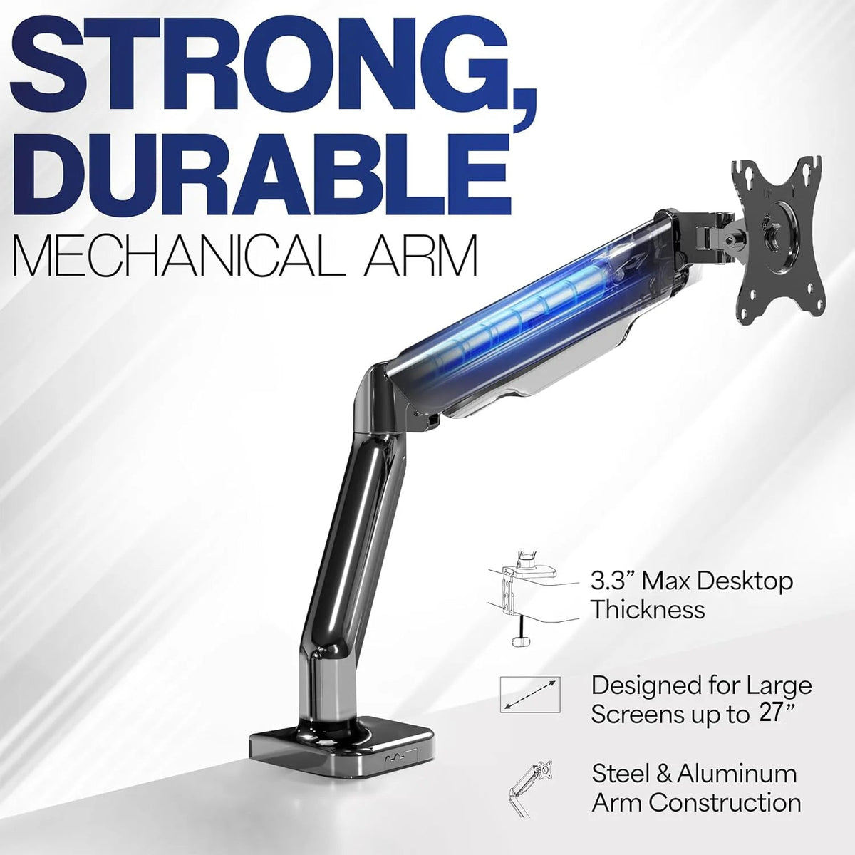 Micron MCR-MSE01 monitor arm desk stand - front product view
