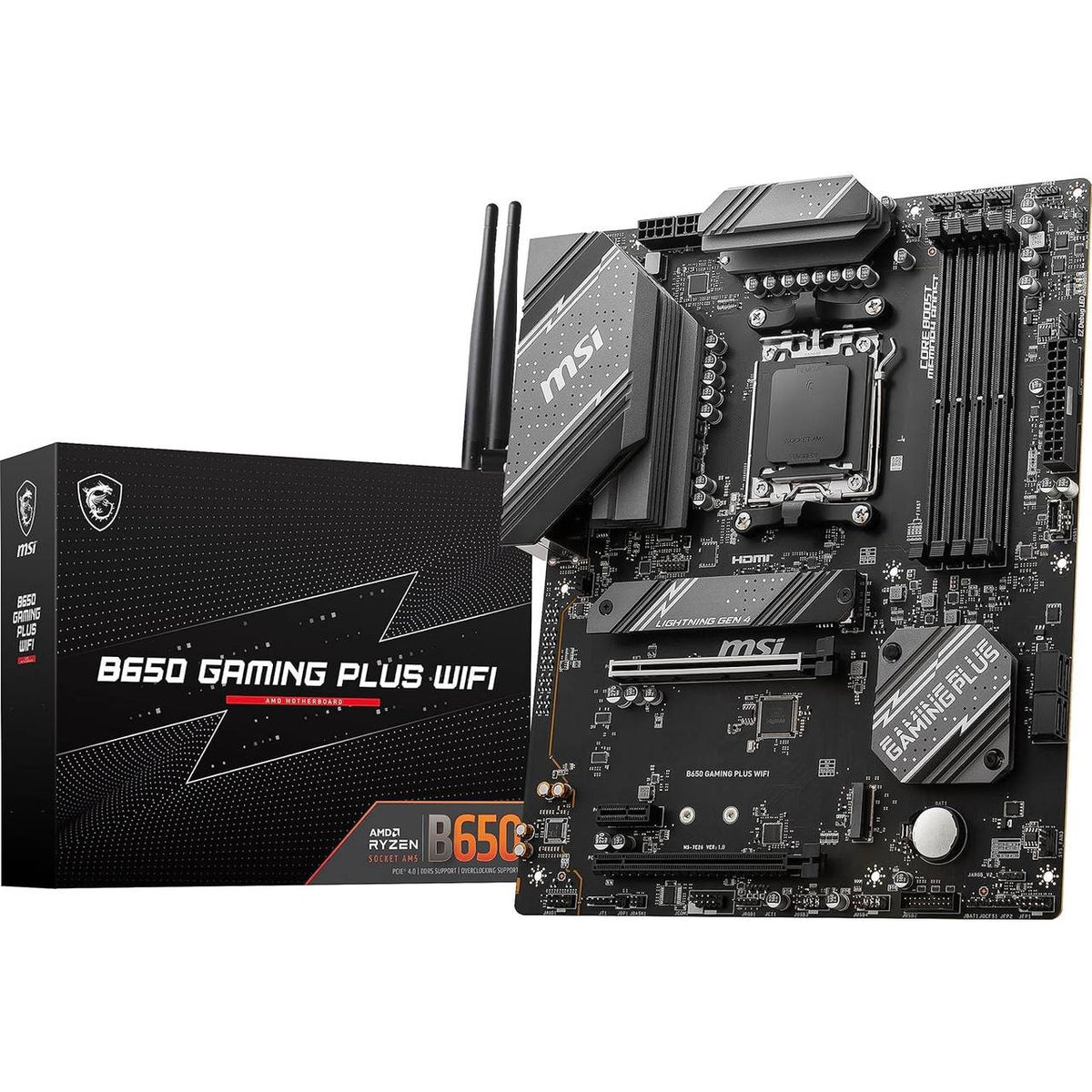 MSI B650 GAMING PLUS WIFI motherboard with retail box