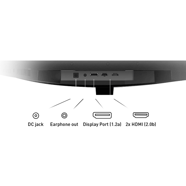 MSI G244F E2 gaming monitor rear I/O ports
