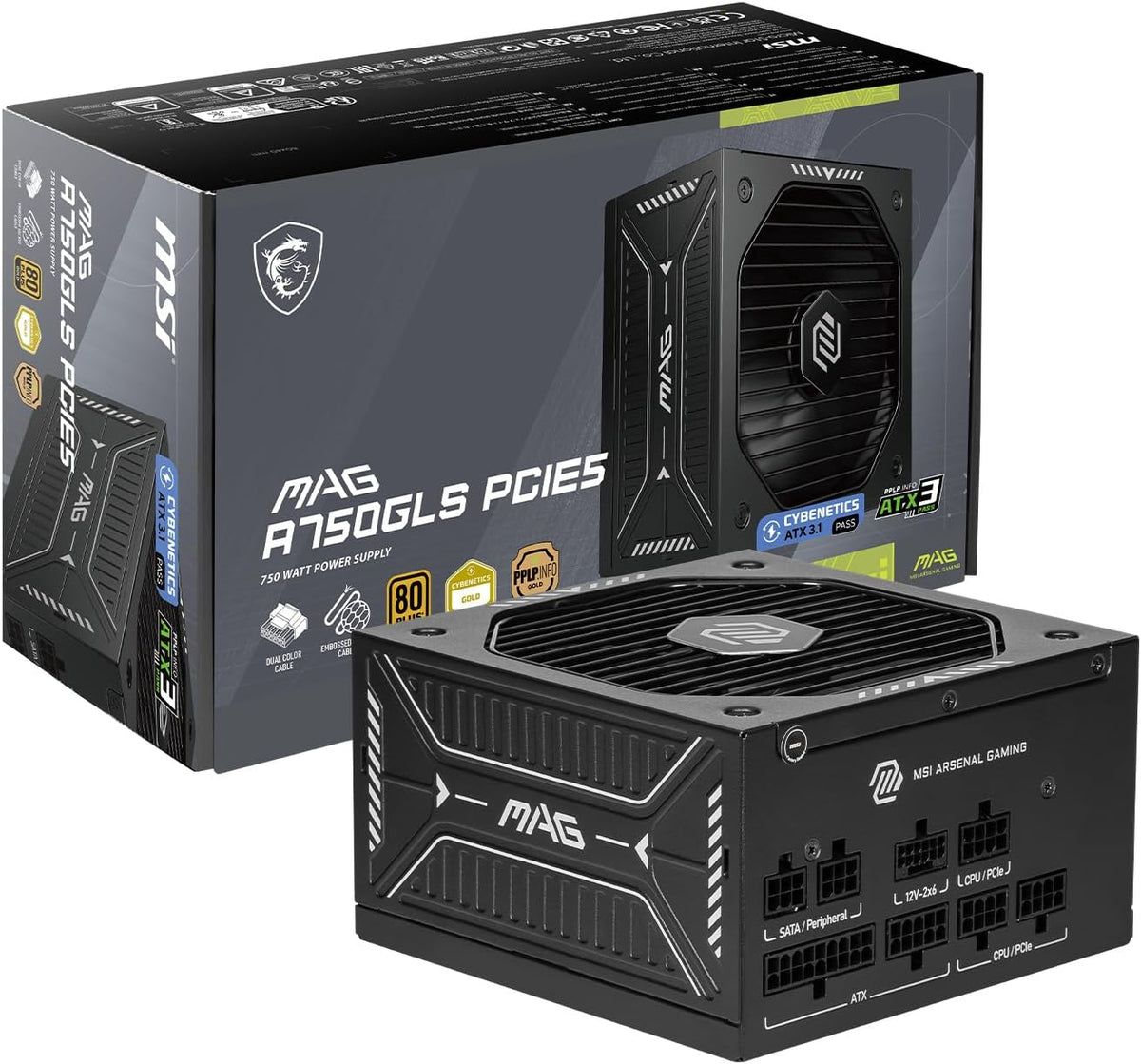 MSI MAG A750GLS PCIE5 750W power supply