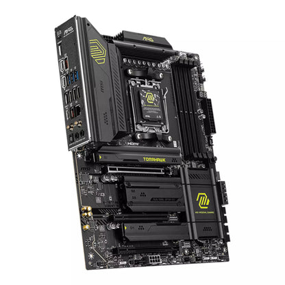 MSI MAG X870 TOMAHAWK WIFI AM5 motherboard angled side view