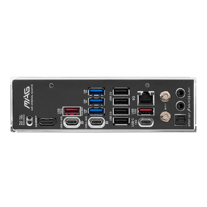 MSI MAG X870 TOMAHAWK WIFI rear I/O USB4 5G LAN HDMI and Wi-Fi connectors