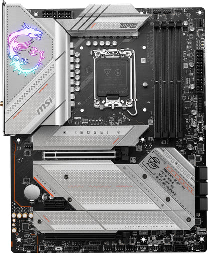 MSI MPG Z790 EDGE WIFI DDR5 motherboard angled view
