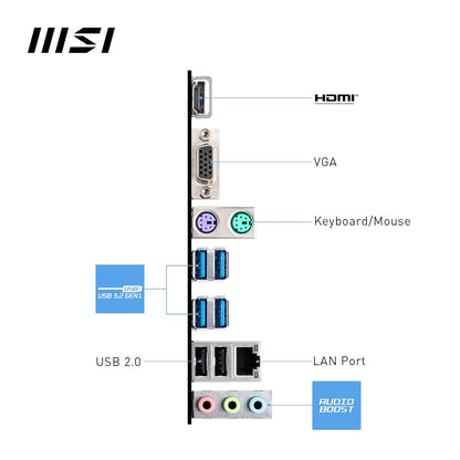 MSI PRO B650M-E rear I/O panel