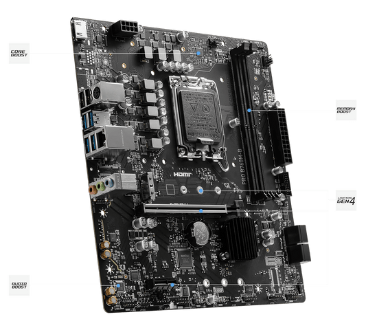 MSI PRO B760M-B DDR5 motherboard official hero view
