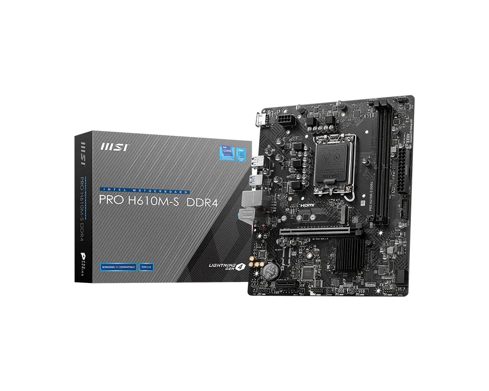 MSI PRO H610M-S DDR4 motherboard front view