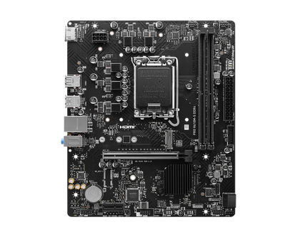 MSI PRO H610M-S DDR4 motherboard angle view