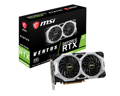 MSI GeForce RTX 2060 SUPER VENTUS OC official retail box and graphics card