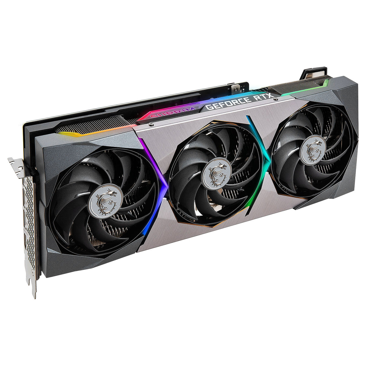 MSI GeForce RTX 3080 SUPRIM X 10G used graphics card front angle view