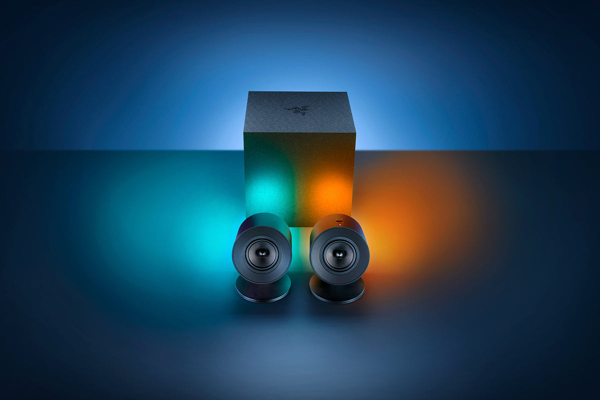 Razer Nommo V2 2.1 gaming speakers with subwoofer main product view