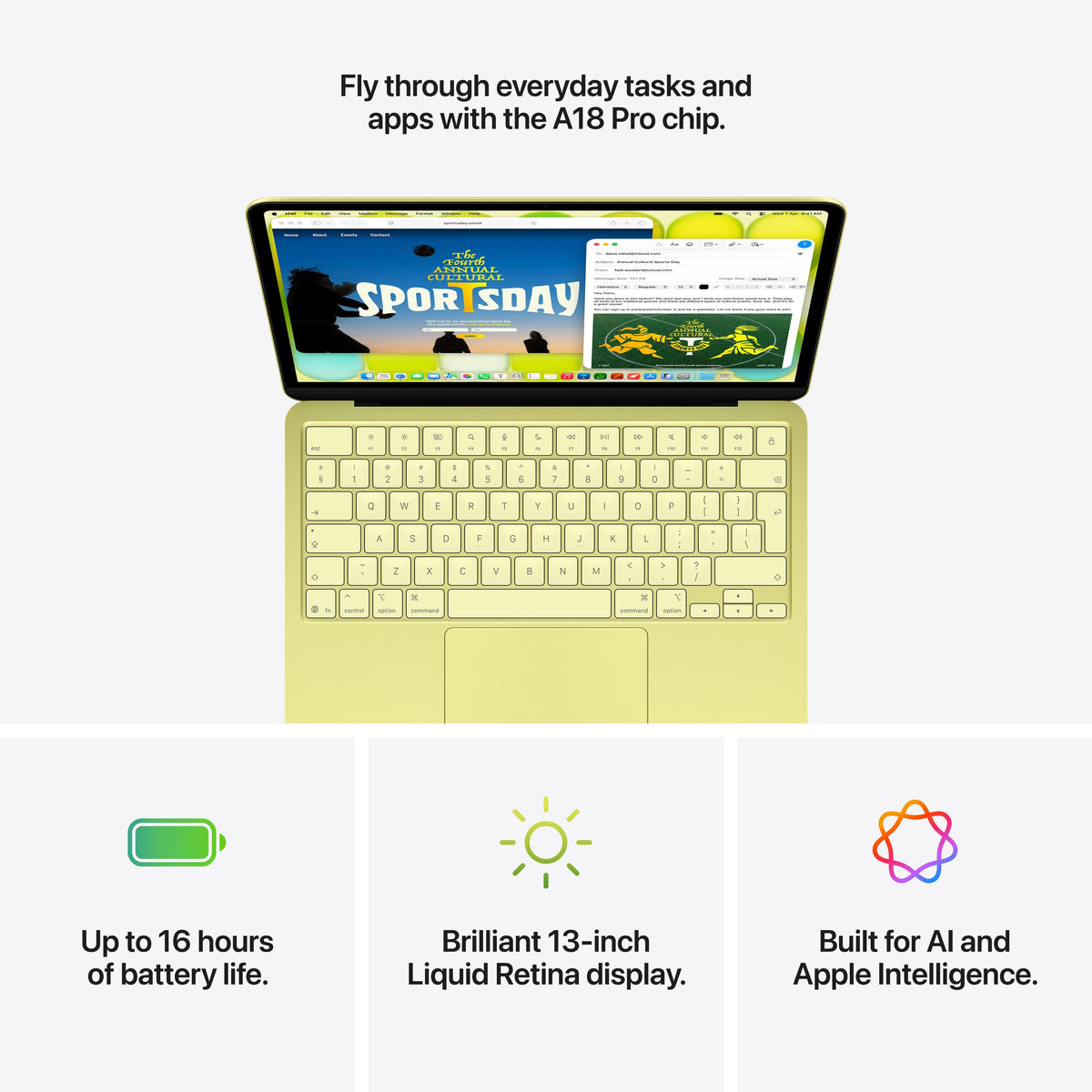 Apple MacBook Neo 13-inch A18 Pro – 8GB / 256GB – Citrus (MHFD4) – product gallery image 5