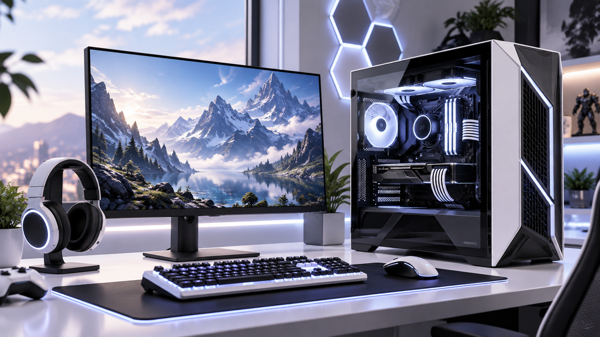 Complete desktop gaming PC setup