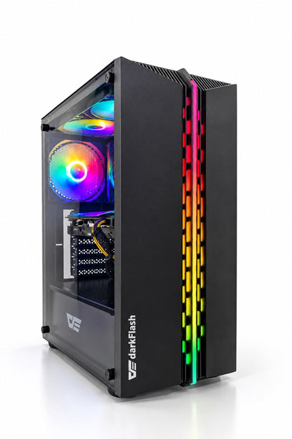 Gaming PC Core i5-12400F ZOTAC GeForce RTX 3060 12GB – darkFlash DK151 RGB Case, front-side view
