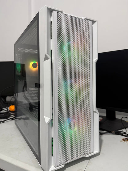 Actual used Gaming PC i7-8700K CORSAIR GTX 1080 Ti 11GB – white darkFlash DK431 front-left real photo