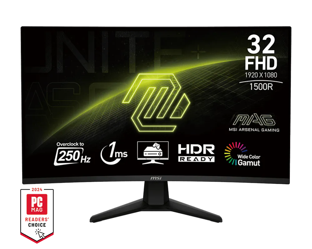 MSI MAG 32C6X 32 inch 250Hz curved gaming monitor - official MSI gallery product image 1