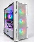 Used Custom Gaming PC i7-8700K with CORSAIR Hydro GFX GTX 1080 Ti 11GB in white darkFlash DK431 RGB case — studio-enhanced image