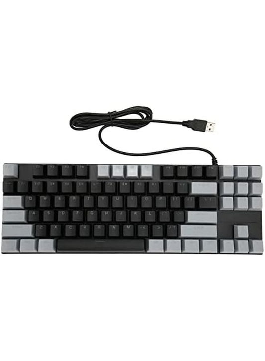 Black 80 percent mechanical gaming keyboard angle view