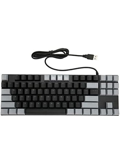 PowerFamily 80 percent black mechanical gaming keyboard with blue switches