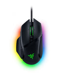 Razer Basilisk V3 black gaming mouse top view on white background