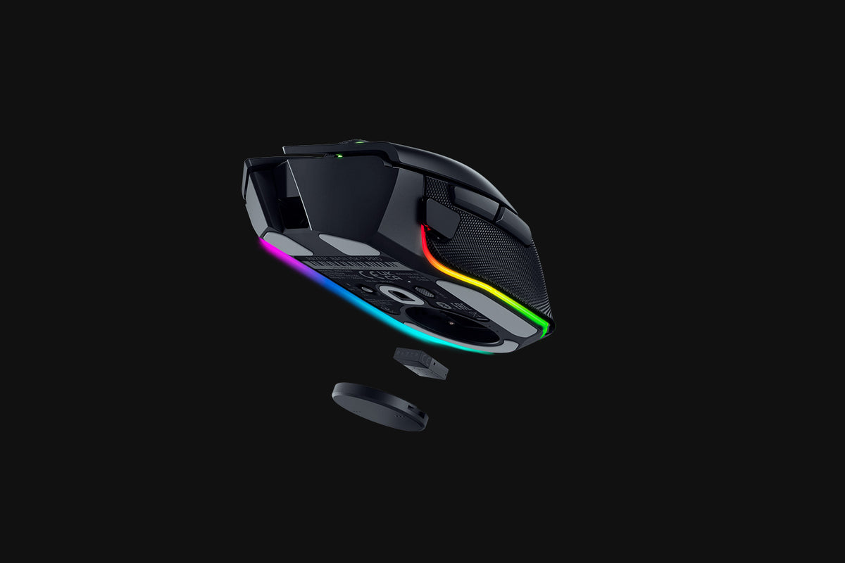 Razer Basilisk V3 Pro Black wireless gaming mouse bottom view