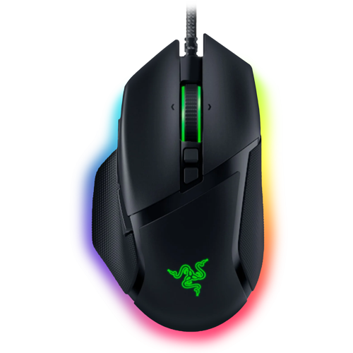Razer Basilisk V3 black gaming mouse clean top view