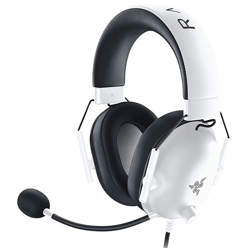 Razer BlackShark V2 X White wired gaming headset front view
