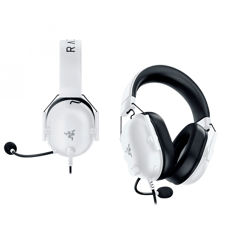 Razer BlackShark V2 X White front and angled product views