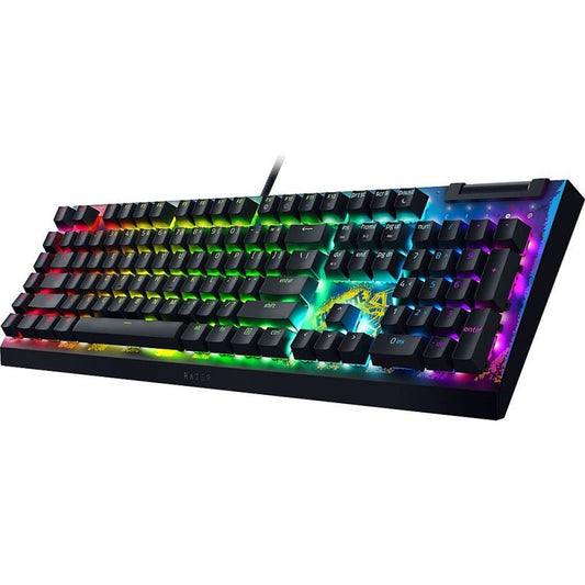 Razer BlackWidow V4 X Fortnite Edition angled view