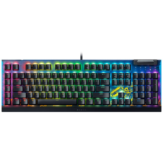 Razer BlackWidow V4 X Fortnite Edition front view on white background